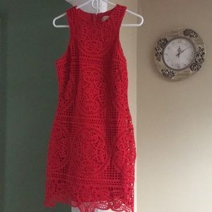 Beautiful red crochet racer back dress